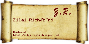Zilai Richárd névjegykártya