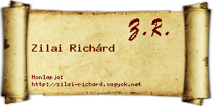 Zilai Richárd névjegykártya